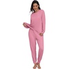 image:imagePrinStory Womens Pajamas Set Soft Long Sleeve Sleepwear S2XLC Pink