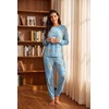 image:imagePrinStory Womens Pajamas Set Soft Long Sleeve Sleepwear S2XLFp Blue Mandala Print