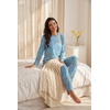 image:imagePrinStory Womens Pajamas Set Soft Long Sleeve Sleepwear S2XLFp Blue Mandala Print