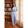 image:imagePrinStory Womens Pajamas Set Soft Long Sleeve Sleepwear S2XLFp Blue Star Moon