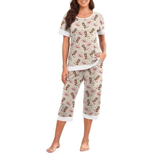 image:imagePrinStory Pajamas for Women Set Capri Pjs Soft Lounge Sets S4XLFpapricot Pink Shoes