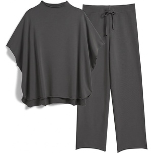 image:imagePrinStory Womens Lounge Set Summer 2 Piece Matching SetsDark Gray