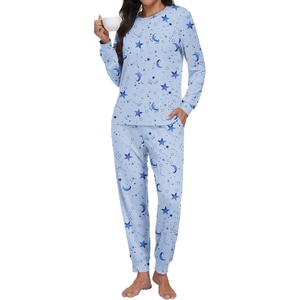 image:imagePrinStory Womens Pajamas Set Soft Long Sleeve Sleepwear S2XLFp Blue Star Moon