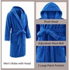 image:imagePrinStory Mens Hooded Robe Plush Fleece Robes Soft Long BathrobeDark Gray
