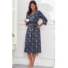 image:imagePrinStory Robes for Women 34 Sleeve Long Bath Robe XS4XLFpblue Cashew Flower
