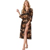 image:imagePrinStory Robes for Women 34 Sleeve Long Bath Robe XS4XLFpgardenia Flower