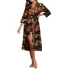image:imagePrinStory Robes for Women 34 Sleeve Long Bath Robe XS4XLFpgardenia Flower
