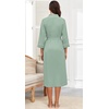 image:imagePrinStory Robes for Women 34 Sleeve Long Bath Robe XS4XLGray Green