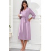 image:imagePrinStory Robes for Women 34 Sleeve Long Bath Robe XS4XLLight Purple