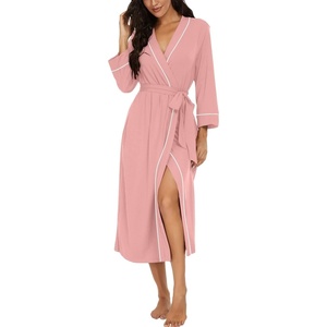 image:imagePrinStory Robes for Women 34 Sleeve Long Bath Robe XS4XLFlesh Pink