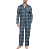 image:imagePrinStory Mens Pajamas Set Long Sleeve Button Down Sleepwear Pjs S2XLBlue Navy Plaid