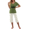 image:imagePrinStory Womens Pajama Sets Capri Pjs Soft Lounge Sets S4XLFparmy Gn Snowy Forest