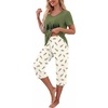 image:imagePrinStory Womens Pajama Sets Capri Pjs Soft Lounge Sets S4XLFparmy Gn Snowy Forest