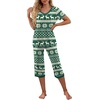 image:imagePrinStory Womens Pajama Sets Capri Pjs Soft Lounge Sets S4XLFpbeige Green Elk