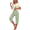 image:imagePrinStory Womens Pajama Sets Capri Pjs Soft Lounge Sets S4XLFpbeige Heart Bouquet