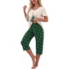 image:imagePrinStory Womens Pajama Sets Capri Pjs Soft Lounge Sets S4XLFpbeige Pine