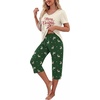 image:imagePrinStory Womens Pajama Sets Capri Pjs Soft Lounge Sets S4XLFpbeige Reindeer
