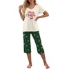 image:imagePrinStory Womens Pajama Sets Capri Pjs Soft Lounge Sets S4XLFpbeige Reindeer