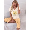 image:imagePrinStory Womens Pajama Sets Capri Pjs Soft Lounge Sets S4XLFpbeige Sunflower
