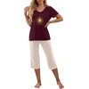 image:imagePrinStory Womens Pajama Sets Capri Pjs Soft Lounge Sets S4XLFpburgundy Stars