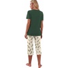 image:imagePrinStory Womens Pajama Sets Capri Pjs Soft Lounge Sets S4XLFpdark Green Tree