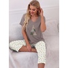 image:imagePrinStory Womens Pajama Sets Capri Pjs Soft Lounge Sets S4XLFpgray Geo Pine Tree