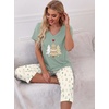 image:imagePrinStory Womens Pajama Sets Capri Pjs Soft Lounge Sets S4XLFpgreen Heart Pine