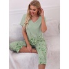 image:imagePrinStory Womens Pajama Sets Capri Pjs Soft Lounge Sets S4XLFplight Green Clover