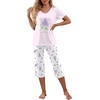 image:imagePrinStory Womens Pajama Sets Capri Pjs Soft Lounge Sets S4XLFplight Purple Lilac