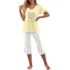image:imagePrinStory Womens Pajama Sets Capri Pjs Soft Lounge Sets S4XLFplight Yellow Daisy