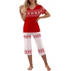 image:imagePrinStory Womens Pajama Sets Capri Pjs Soft Lounge Sets S4XLFpred Nordic Snowflake