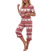 image:imagePrinStory Womens Pajama Sets Capri Pjs Soft Lounge Sets S4XLFpred White Elk