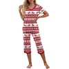 image:imagePrinStory Womens Pajama Sets Capri Pjs Soft Lounge Sets S4XLFpred White Elk