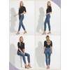 image:imagePrinStory Womens Tops Mock Neck Short Sleeve T Shirts Dressy Casual Ribbed Knit Slim Fit Summer Business Going Out Tops 2026B02 Black White Polka Dot