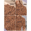 image:imagePrinStory Womens Tops Mock Neck Short Sleeve T Shirts Dressy Casual Ribbed Knit Slim Fit Summer Business Going Out Tops 2026B06 Leopard Pink