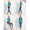 image:imagePrinStory Womens Tops Mock Neck Short Sleeve T Shirts Dressy Casual Ribbed Knit Slim Fit Summer Business Going Out Tops 2026B15 Gradient Green Vine