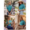 image:imagePrinStory Womens Tops Mock Neck Short Sleeve T Shirts Dressy Casual Ribbed Knit Slim Fit Summer Business Going Out Tops 2026B15 Gradient Green Vine