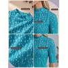image:imagePrinStory Womens Tops Mock Neck Short Sleeve T Shirts Dressy Casual Ribbed Knit Slim Fit Summer Business Going Out Tops 2026B15 Gradient Green Vine