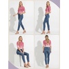 image:imagePrinStory Womens Tops Mock Neck Short Sleeve T Shirts Dressy Casual Ribbed Knit Slim Fit Summer Business Going Out Tops 2026B16 Gradient Pink Vine