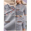 image:imagePrinStory Womens Tops Mock Neck Short Sleeve T Shirts Dressy Casual Ribbed Knit Slim Fit Summer Business Going Out Tops 2026B17 Gray Green Peony