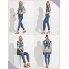 image:imagePrinStory Womens Tops Mock Neck Short Sleeve T Shirts Dressy Casual Ribbed Knit Slim Fit Summer Business Going Out Tops 2026B20 Light Gray Watercolor