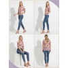 image:imagePrinStory Womens Tops Mock Neck Short Sleeve T Shirts Dressy Casual Ribbed Knit Slim Fit Summer Business Going Out Tops 2026B22 Red Rose Ethnic