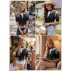 image:imagePrinStory Womens Tops Mock Neck Short Sleeve T Shirts Dressy Casual Ribbed Knit Slim Fit Summer Business Going Out Tops 2026B23 White Black Geometric