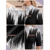 image:imagePrinStory Womens Tops Mock Neck Short Sleeve T Shirts Dressy Casual Ribbed Knit Slim Fit Summer Business Going Out Tops 2026B23 White Black Geometric