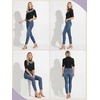 image:imagePrinStory Womens Tops Mock Neck Short Sleeve T Shirts Dressy Casual Ribbed Knit Slim Fit Summer Business Going Out Tops 2026Dw Bk White Colla