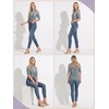 image:imagePrinStory Womens Tops Mock Neck Short Sleeve T Shirts Dressy Casual Ribbed Knit Slim Fit Summer Business Going Out Tops 2026Dw Blue Green Floral