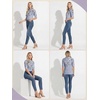 image:imagePrinStory Womens Tops Mock Neck Short Sleeve T Shirts Dressy Casual Ribbed Knit Slim Fit Summer Business Going Out Tops 2026Dw Light Gray Branch