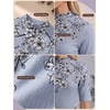 image:imagePrinStory Womens Tops Mock Neck Short Sleeve T Shirts Dressy Casual Ribbed Knit Slim Fit Summer Business Going Out Tops 2026Dw Light Gray Branch