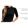 image:imageWomens Dressy Casual Mock Neck Tops Business Casual Half Sleeve Work Shirts00 Carbon Black