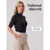 image:imageWomens Dressy Casual Mock Neck Tops Business Casual Half Sleeve Work Shirts01 Black